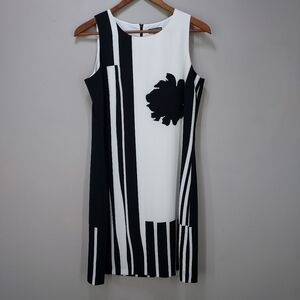 Vince Camuto Black and White Sleeveless Shift Dress